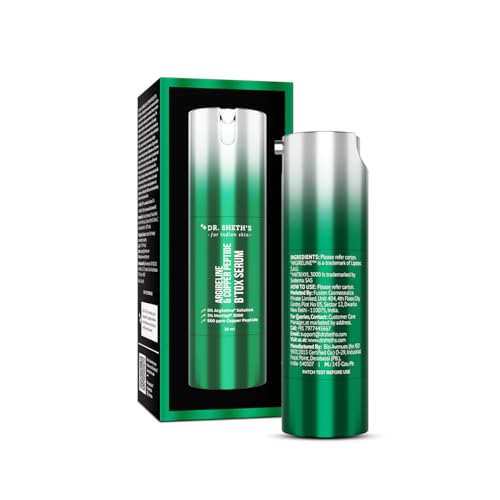 Dr. Sheth's Argireline & Copper Peptide B’TOX Serum | Advanced Anti-Aging Formula | 5% Argireline, 3% Matrixyl , 300 ppm Copper peptide|Reduces Fine Lines & Wrinkles | Boosts Collagen | Plumps, Hydrates & Makes Skin Bouncy | For Men & Women | All Skin Typ