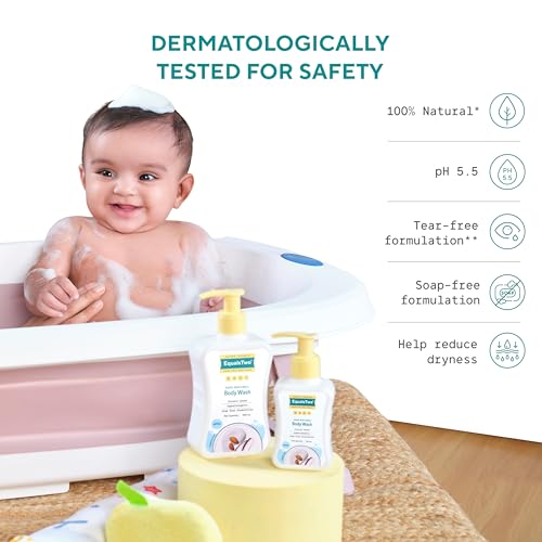 EQUALSTWO Baby Body Wash & Shampoo, 100ml, Tear-free & Soap-free, Head to Toe Baby Wash for Bath, Hypoallergenic & Dermatologically Tested, pH 5.5, Gentle Hydration for All Skin Types, Pack 1