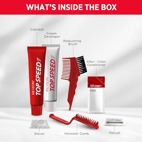 Revlon Top Speed Hair Color for Men Natural Black | Infused with Mother of Pearl and Ginseng Root extract for Intense Conditioning | 100% Grey Coverage in 5 Minutes | Shiny & Nourished Hair