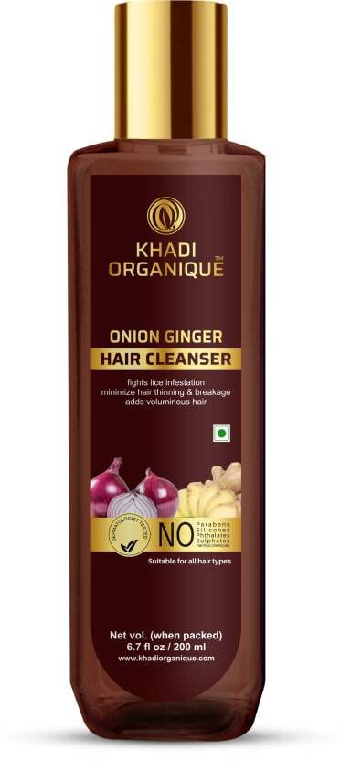 Khadi Organique Onion Ginger Hair Cleanser/Shampoo - SLS And Paraben Free- 200ML