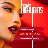 Juice Matte Luxe Lipstick, Vitamin E Enriched, Smudge-Free with Bio Retinol, Moisturizing Lock Technology, SPF 15, Long-Lasting (Red Head - M06)