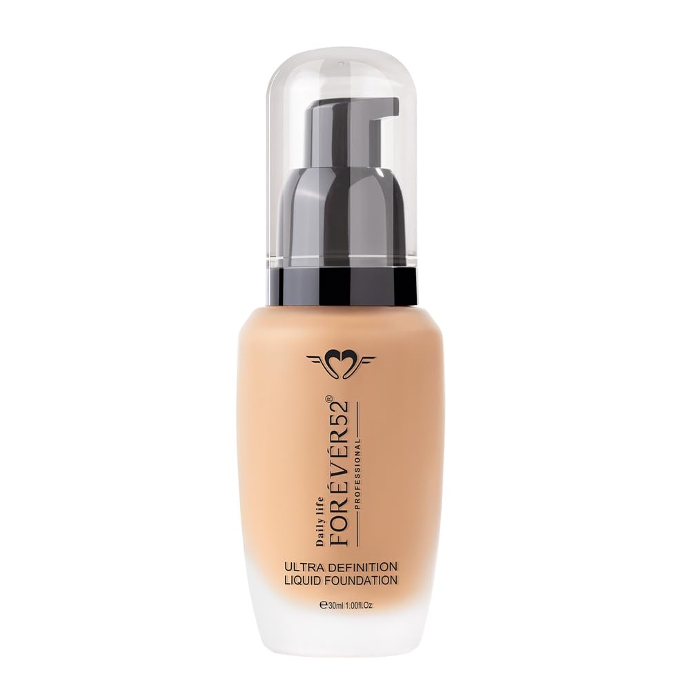 Daily Life Forever52 Ultra Definition Liquid Foundation|24-Hour Wear, Medium to High Coverage, Pore-Minimizing & Mattifying, Anti-Aging, Satin-Like Finish|Ideal for Dark Skin (Fudge,30ml)