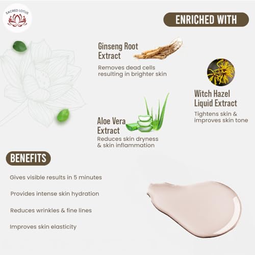 Mitchell USA Lift & Firm Instant Face Tightening and Anti Aging Serum | Targets wrinkles | Helps lift and tighten skin | With Lotus Seed Extract, Hazel Liquid Extract & Vitamin E | For all skin types | 30ml