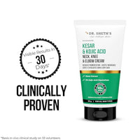 Dr. Sheth's Kesar & Kojic Acid Neck, Knee & Elbow Cream | Clinically Tested | Helps To Reduce Pigmentation | 10% AHAs+2% Kojic Acid+Urea | For Dark Neck, Ankles, Knuckles, Knees, Thighs & Elbows | 50g
