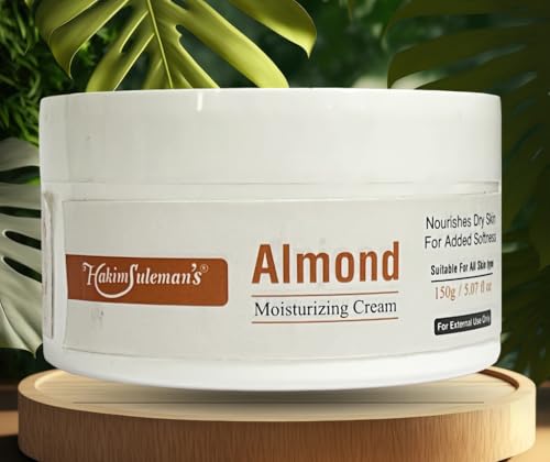 Hakim Suleman's Almond Moisturizing Cream – Ultra-Hydrating, Nourishment for Soft & Radiant Skin, Suitable for All Skin Types - 150 g