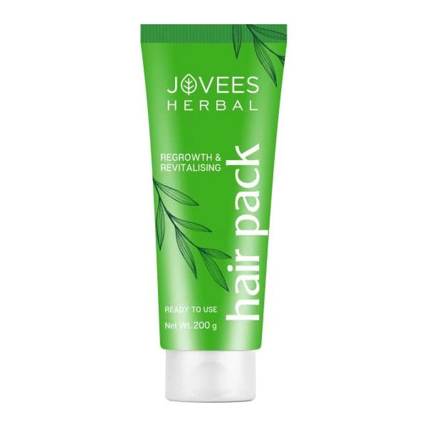 Jovees Herbal Growth & Revitalising Hair Pack For Smoothens Hair | Revives Dead Cells | Improves Hair Volume For All Hair Type 200g