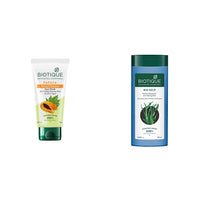 Biotique Bio Papaya Visibly Flawless Skin Face Wash For All Skin Types, 150ml And Biotique Bio Kelp Protein Shampoo For Falling Hair Intensive Hair Regrowth Treatment, 180ml
