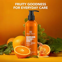 Botanic Hearth Mandarin Orange & Honey Body Wash with Lemon Peel Extract for a Radiant Glow | Sulphate & Paraben Free | Suitable for All Skin Types | Shower Gel for Men and Women| 245ml