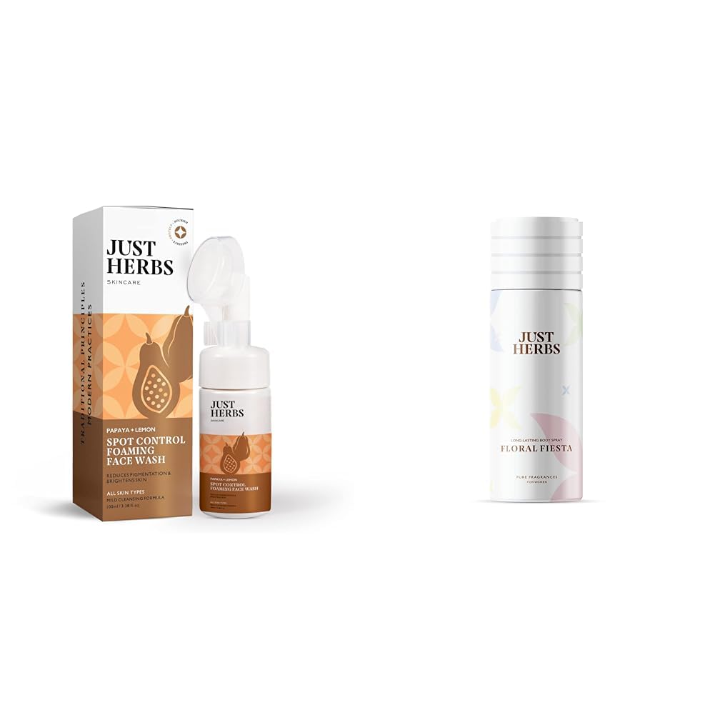 Just Herbs Brightening Foaming Face Wash With Vitamin C & Just Herbs Long Lasting Combo