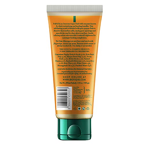 Biotique Bio Papaya Revitalizing Tan-Removal Scrub, 100g & Apricot Body Wash, Transparent, 200ml
