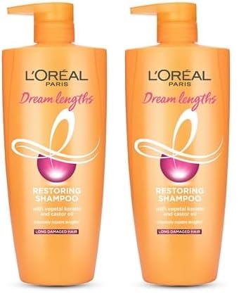L'Oréal Paris Shampoo, Nourish, Repair & Shine, For Long and Lifeless Hair, Dream Lengths, 650 ml (Pack of 2)