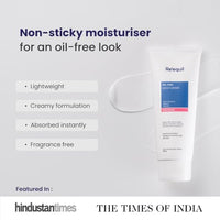 RE' EQUIL Oil Free Moisturiser | Lightweight Moisturizer For Face | Retains Essential Moisture | Prevents Acne Breakouts | Suitable For Normal, Oily & Combination Skin | 100G