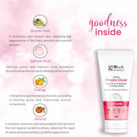 Globus Naturals Herbal Pimple Clear Glycolic & 1% Salicylic Acid Face Wash, Enriched With Orange & Almond, For Oily & Acne Prone Skin, 75 gm