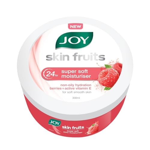 Joy Super Soft Skin Cream for 24 Hr Moisturization - Berries (300ml) - Lightweight & Oil Free Moisturizer For Instant Hydration | Non Sticky & Non Greasy Cream for Hands, Face & Body
