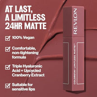 REVLON Colorstay Limitless Matte Liquid Lipstick for woman, Waterproof, Long-Lasting, 100% Vegan, Lightweight, No-Budge Matte, Real Deal - (013)