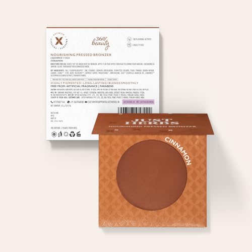 Just Herbs Nourishing Pressed Bronzer Liquorice + Cica for Face Makeup 3.5g (Cinnamon, 3.5)