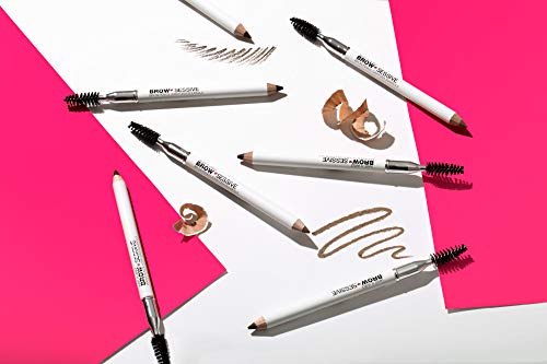wet n wild Brow-Sessive Brow Pencil 9g- Dark Brown, Dual-Ended Eyebrow Pencil with Spoolie Brush for Thin and Thick Eyebrows, Natural Look Formula, Buildable Color Definition