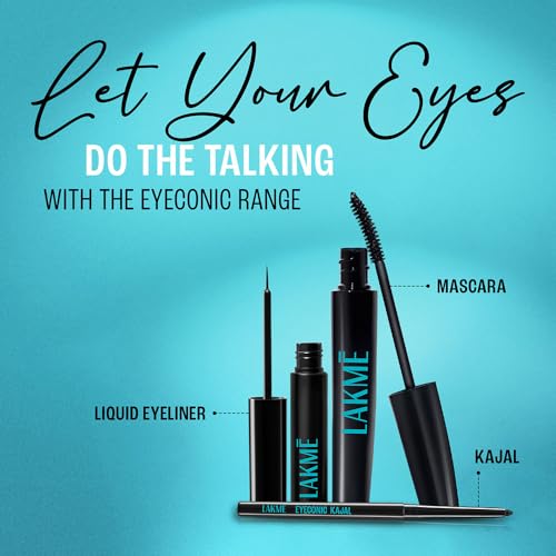 LAKMÉ Eyeconic Liquid Eye Liner, Black, Long Lasting Matte Waterproof Liner - Smudge Proof, Transfer Proof Eye Makeup For 24 Hrs, 4.5 Ml