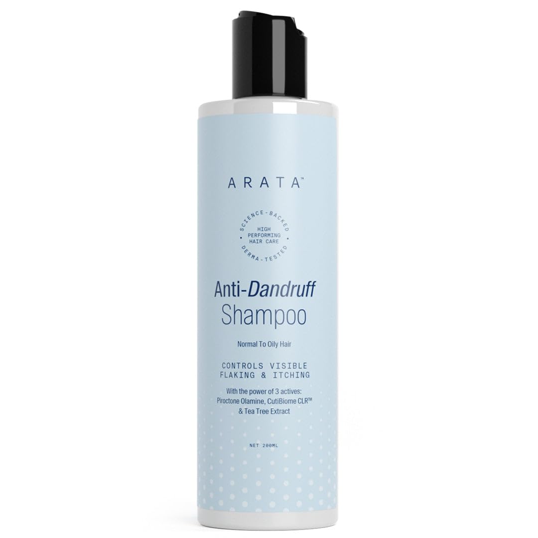 Arata Anti-Dandruff Shampoo for Women and Men I With Piroctone Olamine |Up To 100% Dandruff Reduction I Soothes Dry Flaky Scalp and Itching I Ideal For Dandruff Cure | 200 ML