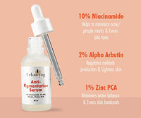 Urban Yog Anti-Pigmentation Serum with 10% Niacinamide 1% Zinc PCA | Face Serum for Acne-Prone Skin & Acne Marks for Women and Men | Anti-aging serum for pigmentation and dark spot | 30 ml