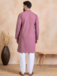House of Pataudi Mandarin Collar Straight Kurta