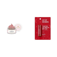 Just Herbs Ayurvedic Rose Lip Mask, Balm For Dark, Dry & Pigmented Lips - Vegan Lip Mask For 15gm & Just Herbs Tinted Lip Balm 4 g (Cherry) Combo