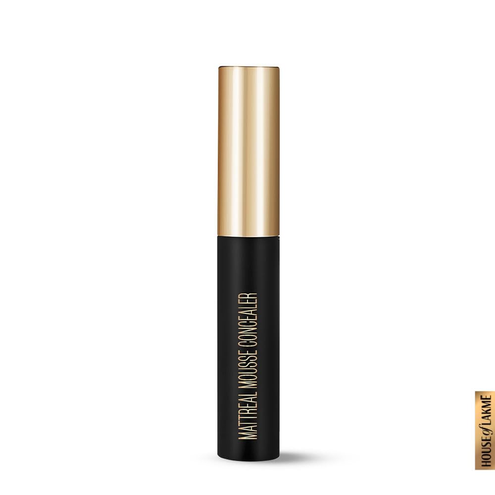 Lakmé Absolute Mattereal Mousse Concealer 04 Caramel, 9G, Full, Acne Prone