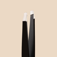 PAC Smart Tweezer for Eyebrow | Plucker Precision Tweezers for Hair Removal | Beauty Tool for Brows, Upper Lips, Eyelash Extension for Women | 100% Stainless Steel Flat Tip | Black - 1Pcs