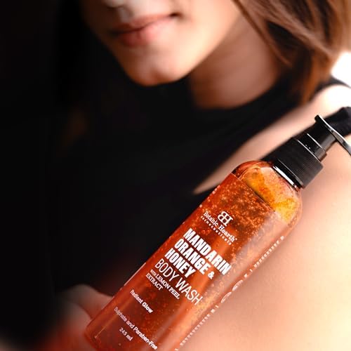 Botanic Hearth Mandarin Orange & Honey Body Wash with Lemon Peel Extract for a Radiant Glow | Sulphate & Paraben Free | Suitable for All Skin Types | Shower Gel for Men and Women| 245ml