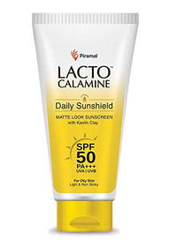 Lacto Calamine Face Lotion for Oil Balance - Oily Skin - 120 ml and Lacto Calamine Sunshield Matte Look Sunscreen SPF50 PA+++ for Oily or Acne prone skin