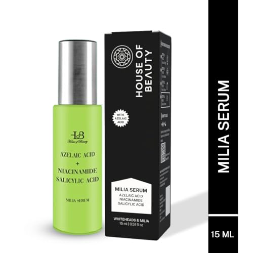 HOUSE OF BEAUTY Milia Serum with Azelaic Acid, Niacinamide, Salicylic Acid for Whiteheads, Bumps and Milia, Face, Healthy Skin (15ml, Pack of 1)
