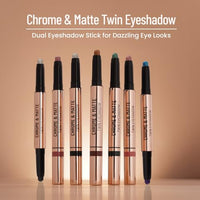 Swiss Beauty Chrome & Matte Twin Eyeshadow Stick | Mix of Matte and Shimmer | Easy to blend, non creasing eyeshadow | 24 Hour Stay | Shade- Night Skies, 2g