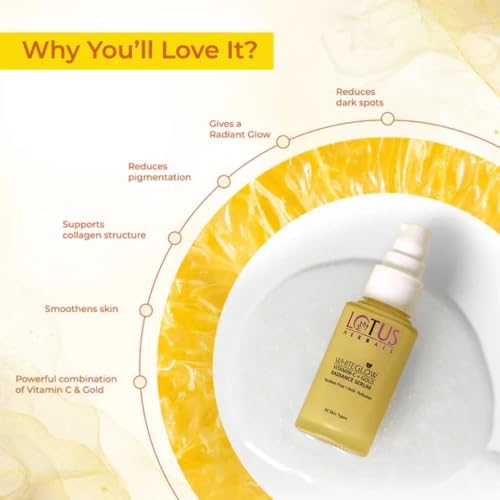 Lotus Herbals WhiteGlow Vitamin-C Radiance Cream, 50g, Face Wash, 100g, Face Exfoliater, 100g, Face Serum, 30ml, Set of 4