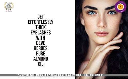 Deve Herbes Pure Almond Oil (Prunus dulcis) with Glass Dropper Natural Therapeutic Grade Cold Pressed 30ml