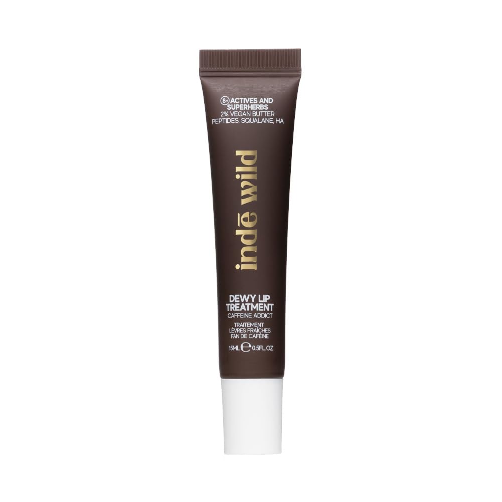 indē wild Caffeine Addict (15ml) Dewy Lip Balm | Lasts for 8+ hours | Hydrating | Coffee Brown | Tinted & Non-Sticky | With Desi Ghee, Peptides, Hyaluronic Acid & Shea Butter | Korean Formulation
