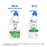 Head & Shoulders 2-in-1 Cool Menthol Anti Dandruff Shampoo + Conditioner for Women & Men, With Almond Milk (650 ml)