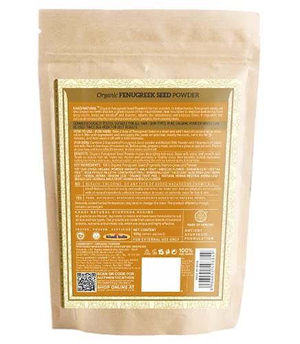 KHADI NATURAL Organic Powder Pack of 3 (Lemon + Fenugreek + Brahmi) (Net Qt. 3x100) 300gm