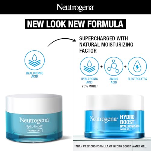 Neutrogena Hydro Boost Hyaluronic Acid Face Moisturizer 50ml | 24 hours long lasting Hydration | Oil free non sticky light water gel fast absorbing| Daily use | All Skin Types | For Men & Women 50g