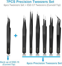 YHYZ 7pcs Precision Tweezers Set, Premium Anti - Static Stainless Steel ESD Tweezers Set Kit for Electronics, Sodlering，Jewelry, Craft, Laboratory Work, DIY