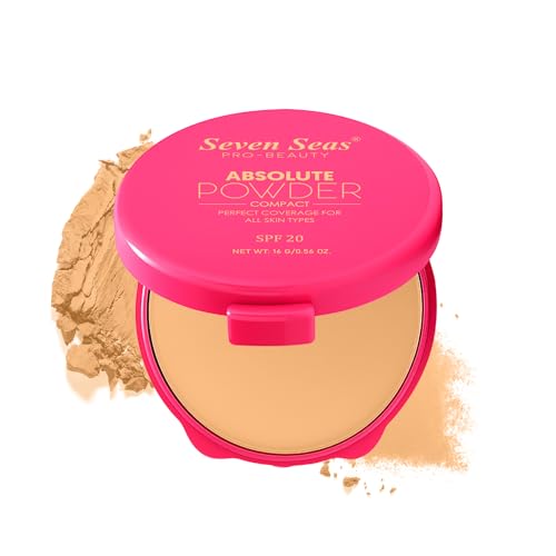 Seven Seas Absolute Compact Powder | Blends Effortlessly | Perfect Coverage | Comfortable Wear | Weightless Texture | Suitable for All Skin Types (03, 16g)