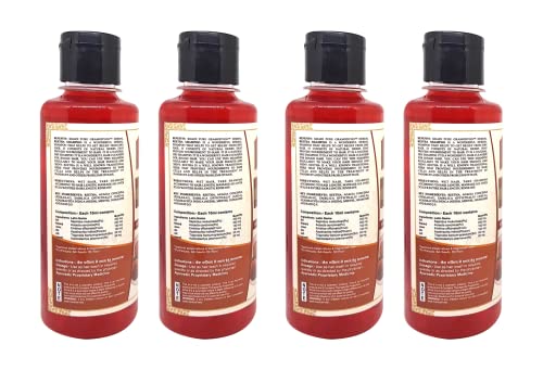 Khadi Pure Herbal Reetha Shampoo/Hair Cleanser, 210 ml (Pack of 4),Red
