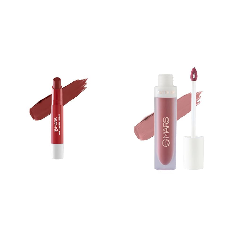 MARS Matte Super Stay LipstickLipstick for Women (2.6 gm) (05-MAJESTIC) Matte Liquid Lip Color | Long Lasting | Non-Transfer & Waterproof Lipstick for Women (4.5 ml) (03-Blow a Kiss)