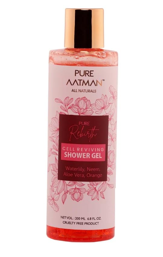 PURE AATMAN Rebirth- Shower Gel with Neem and Orange. Gentle, Moisturizing Body Wash Removes harmful bacteria, protects with anti-microbial & antioxidant properties with neem Exract-100ml