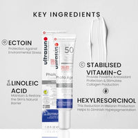 Ultrasun SPF 50 PA++++ Anti-Pigmentation Sunscreen, Swiss-Made 3 in 1 Lotion for Complete Sun Protection, Dark Spots Reduction & Helps in Anti-Aging | 7+ hrs. Water Resistant for All Skin Types - 40ml