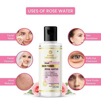 Khadi Organique Combo of Aloe Vera Ubtan Gel (200 gm) + Pure & Natural Rose Water/Skin Toner (210 ml) – 100% Natural for Acne-Free, Glowing Skin | Balances pH, Soothes Itchiness & Moisturizes | Suitable for Men & Women