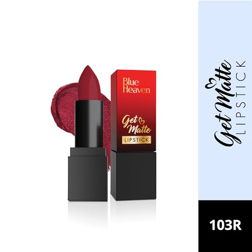 Blue Heaven Get Matte Lipstick | Soft Matte Finish and Lightweight Formula | Intense Pigment | Long-Lasting Lipsticks For Women | 103 | 4GM