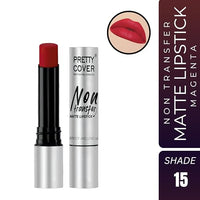 PRETTY COVER Non-Transfer Matte Lipstick | Long-Lasting, Smudge-Proof & Waterproof | Intense Color Payoff with Lightweight Formula for All-Day Wear (MAGENTA)