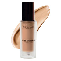 Charmacy Milano Matte Foundation 06 - 30 ml, With SPF 25 Sun Protection, Perfect Canvas for Your Make-Up Buildable Coverage, Instant Hydrating, Light Weight, Suitable for All Skin Types, Seamless Blend, Flawless Finish, No Tube