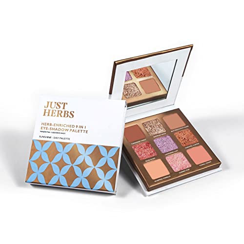 Just Herbs Eyeshadow Palette 9 in 1 Long Lasting Blendable Eye Makeup Palette (Sunshine - Day Palette)
