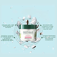 Biotique Coconut Brightening Instant Glow Cream| Lightweight and Non-Greasy | Reduces Dark Spots and Protects Ageing | Nourished and Moisturized Skin |100% Botanical Extracts| All Skin Types | 50gm